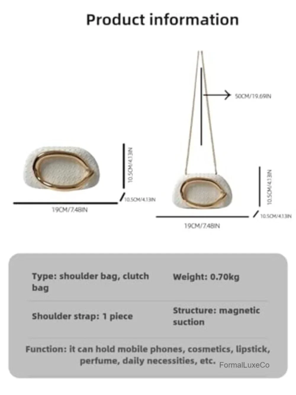 Vegan Leather Acrylic Clutch Box Evening Bag Detachable Chain
